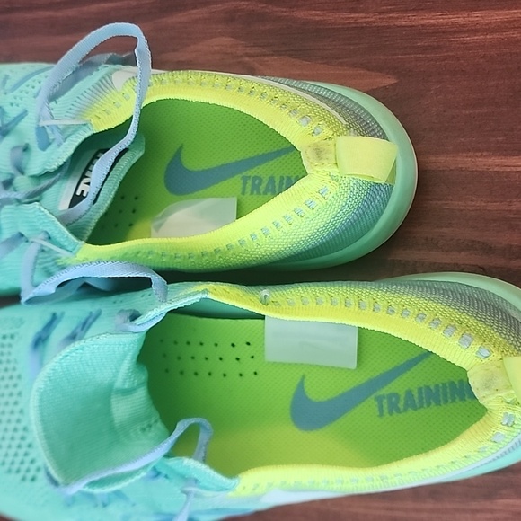 Nike Women's Light Blue and Neon Green Running Shoes - Picture 5 of 5